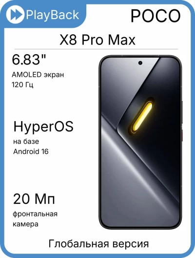 POCO X8 Pro Max 12/512 ГБ Black (Global Version)