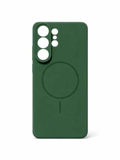 Чехол-накладка Silicone Case c MagSafe для Samsung Galaxy S26 Ultra зеленый