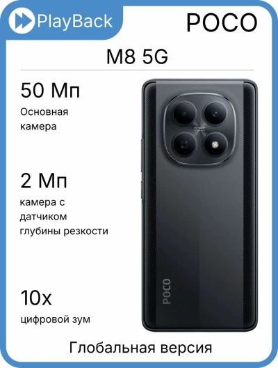 Poco M8 5G 12/512 ГБ Black (Global Version)