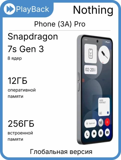 Nothing Phone (3A) Pro 12/256 ГБ Grey (Global Version)