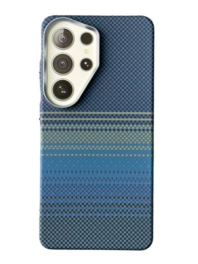 Чехол накладка iPefet MagSafe под карбон для Samsung Galaxy S26 Ultra сине-черный